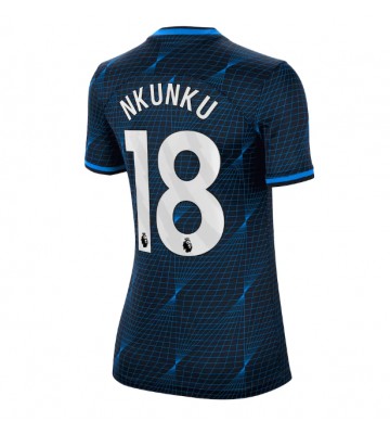 Chelsea Christopher Nkunku #18 Segunda Equipación Mujer 2023-24 Manga Corta